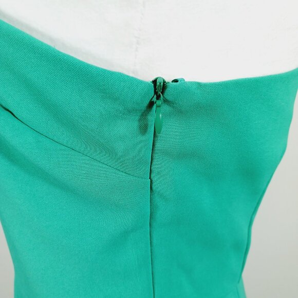 glam, Medium One Shoulder Green Mini Dress, Ruffle Bottom, Party Dress, Cocktail - Picture 9 of 16